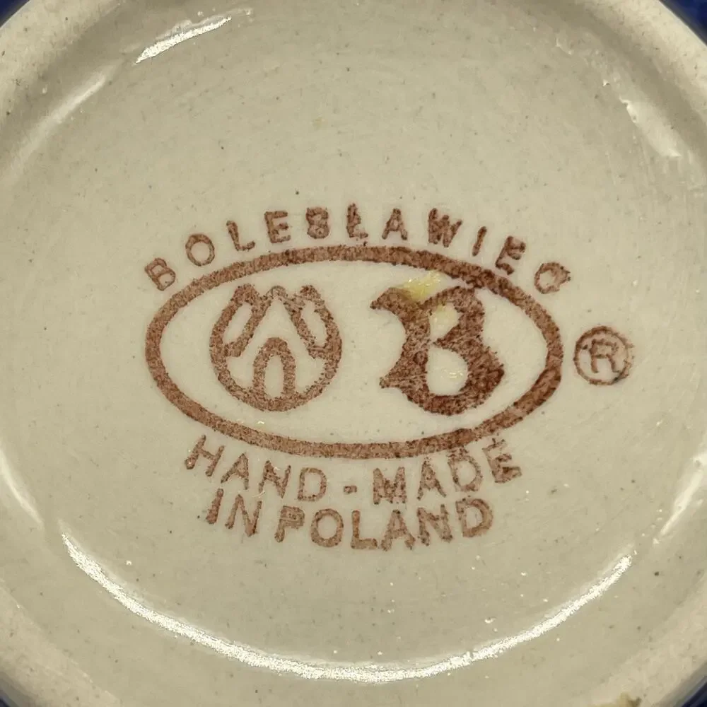 Boleslawiec Polish Pottery Sugar Bowl with Lid Hand Made Poland
